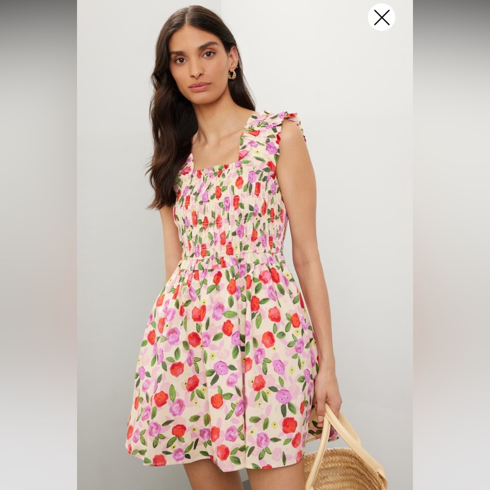 English Factory Flower Ruffled Mini Dress